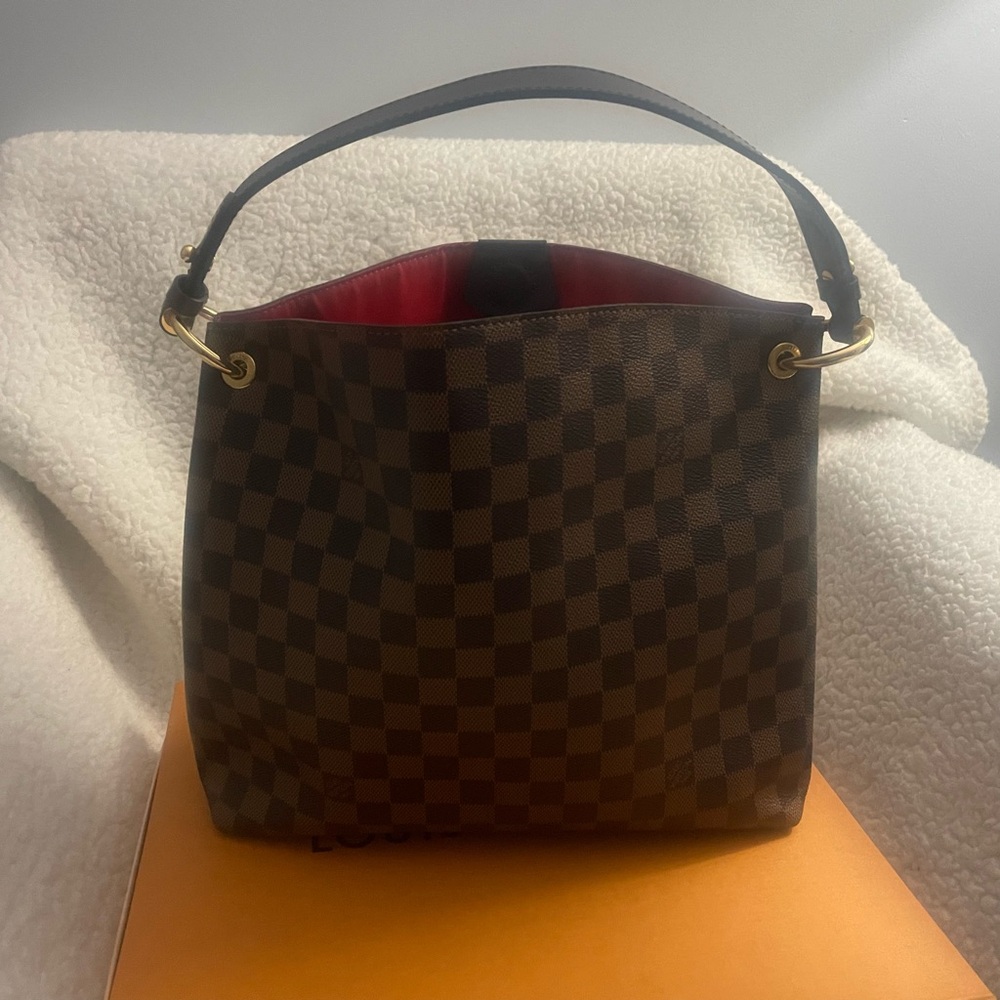 Checkered Brown Handbag